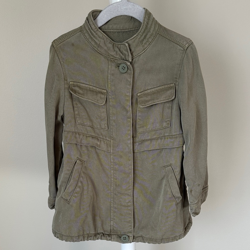 Zara Green Twill Coat Size 4